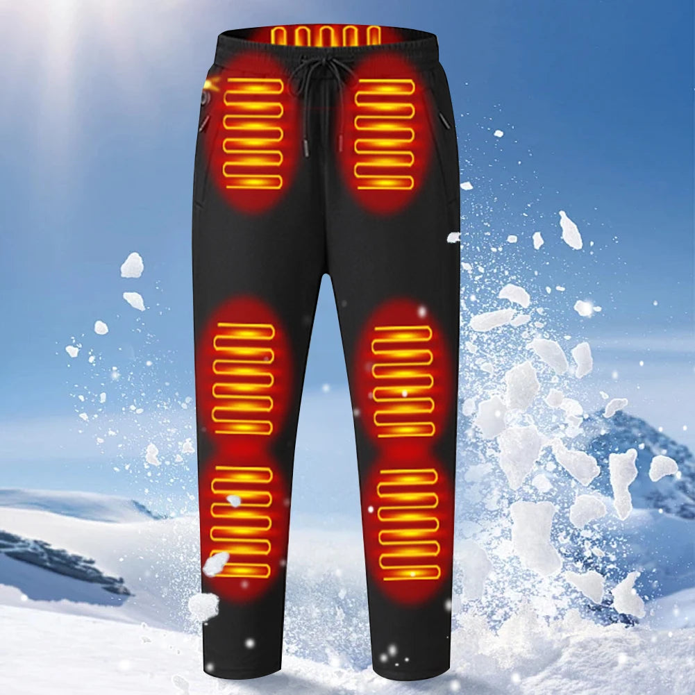 12 Heated Pants Zones Winter Thermal Pants Women Men 5V 3-Temperature Settings for Skiing Fishing Motorcycle USB Heating Pants