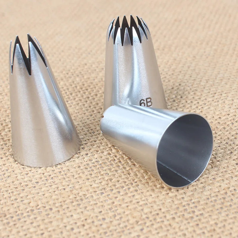 15pcs Piping Nozzles Set, Stainless Steel IcingCream Nozzles, Cake Piping Tips For Dessert Biscuit Cup Cake, Kitchen Accessories
