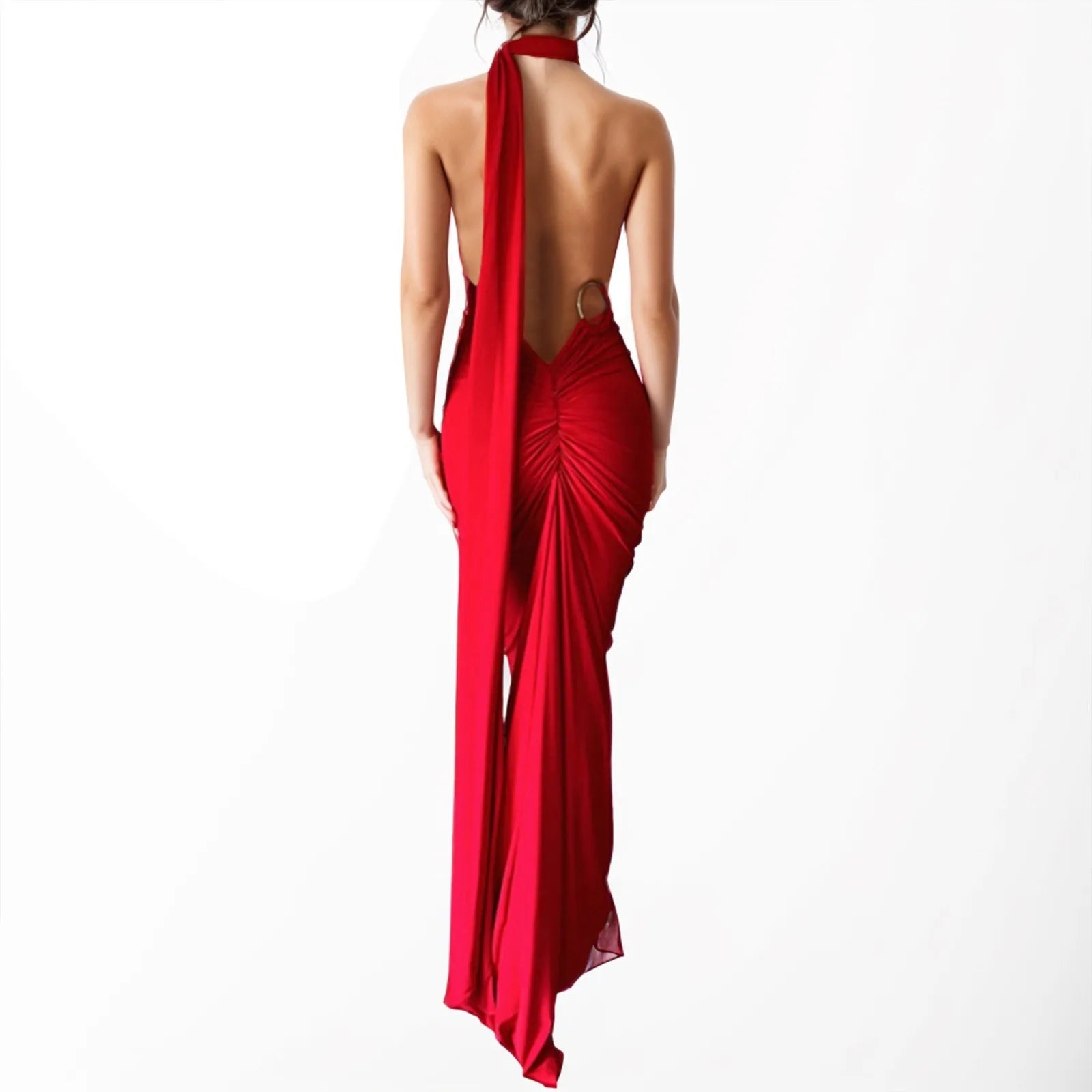 Elegant Maxi Dress For Women Summer 2025 New Bodycon Sleeveless Sexy Backless Strap Dress Cocktail Club Party Dresses Vestidos