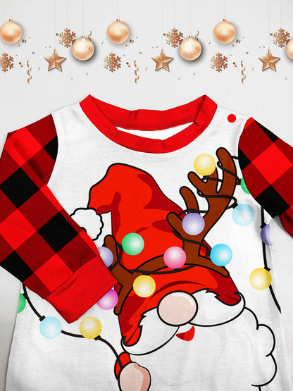 European and American family Christmas parent-child clothing, 2025 new autumn and winter cartoon round-neck family vacation set