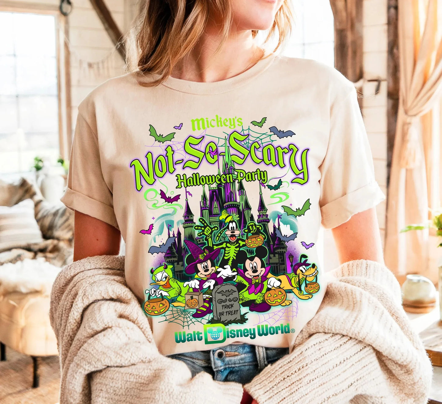 Disney Halloween 2025 Mickey Mouse Men Women Summer T-shirt Family Parent-Child Clothing Casual Unisex Oversized Short Sleeve