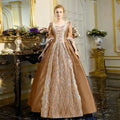 18th Century Medieval Dress Women High Waist Half Sleeve Ball Gown Princess Lace Patchwork Satin Dress Queen Renaissance Costume
