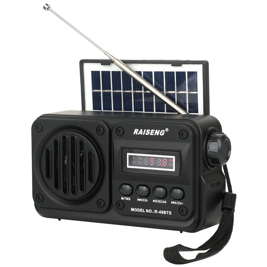 49BTS Wireless Bluetooth speaker MP3 playback FM radio Solar charging emergency radio full band high sensitivity