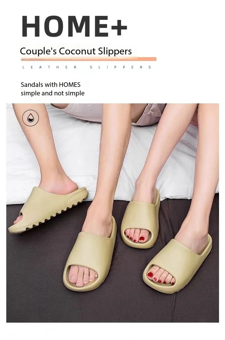 Summer Slippers Men Women Indoor Eva High Soft Bottom Sandals Open Toe Trend Slides Light Beach Shoes Slippers