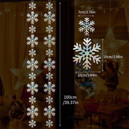 Artificial White Snowflake Banner for Winter Wonderland Party Decorations Christmas Tree Hanging Birthday Party Snowflakes Decor