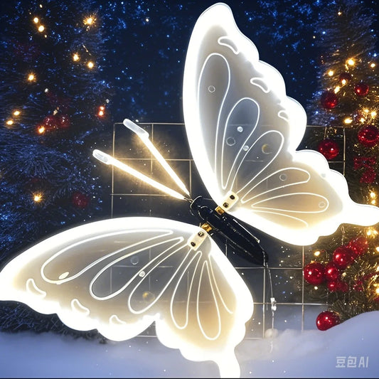 1pcs LED Outdoor Simulation Dynamic Static Butterfly Lights for Festival Home Decor Holiday Party DIY Decorations