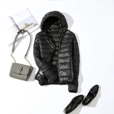 Ultra Light Down Jacket 2025 New Parkas basic Winter jackets Female Women velvet hooded Coats autumn Down Jacket Womens Outwear