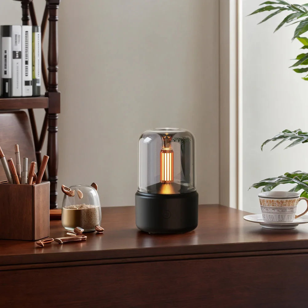 Air Aroma Humidifier with Light Oil Diffuser USB Essential Oil Atomizer Portable Electric Air Humidifier for Home Car