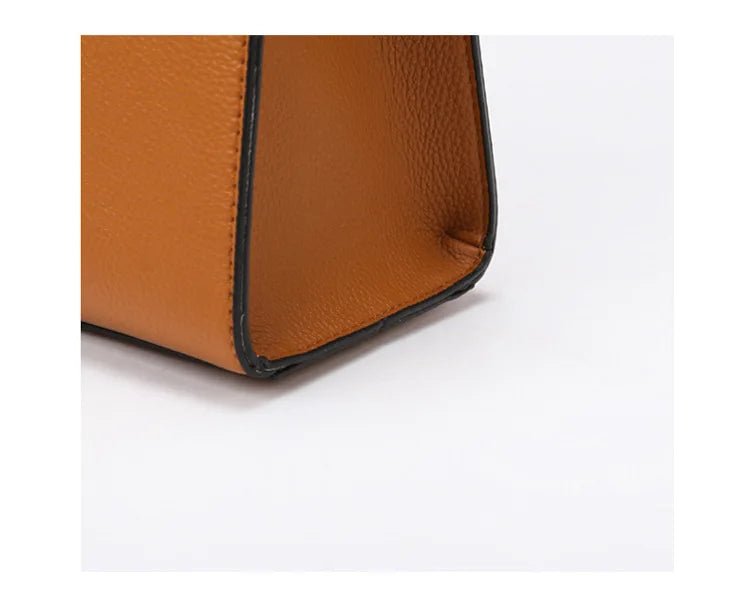 Women's soft leather handbag simple small square bag casual women's bucket bag fashionable single shoulder crossbody bag