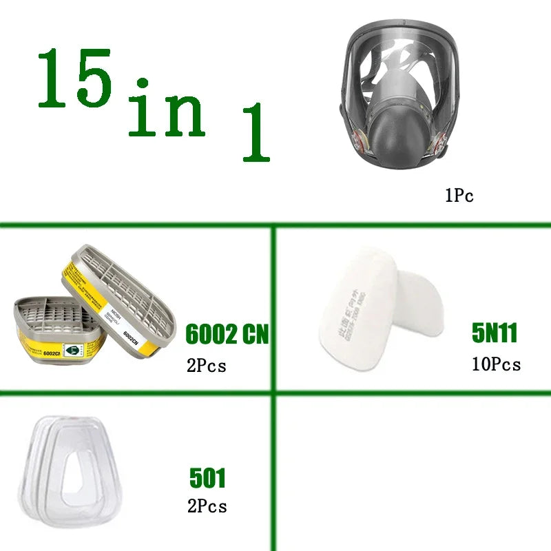 Fog-Proof 6800 Full Face Gas Mask Respirator Sets Industrial Painting Spraying Respiration Safety Work Protective Respirador