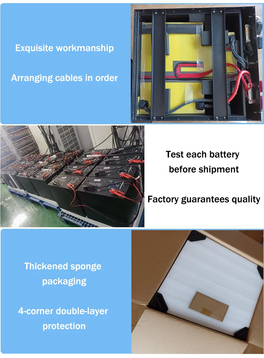 EU PL Stock 48V 300Ah LiFePO4 Battery Pack 15Kwh 100Ah 120Ah 200Ah 150Ah 6000+ Cycles Built-in BMS RS485 CAN Home Energy Storage