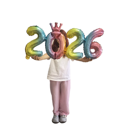Crown 2026 Number Foil Balloons Happy New Year Eve Party Decoration Photo Booth Props Supplies Christmas Home Decor Navidad 2026