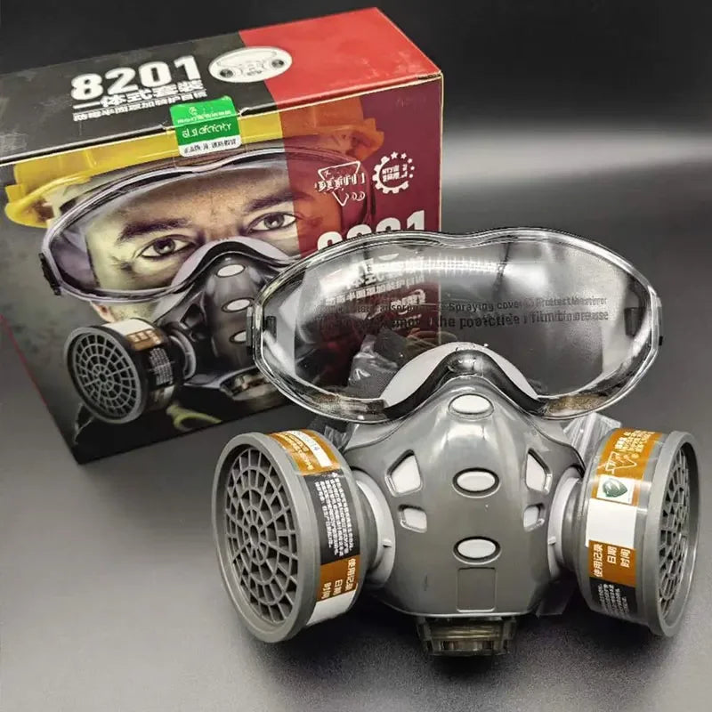 Full/Half Face Gas Mask Safety Fog proof Glasses Set Spray Paint Chemical Pesticide Decoration Formaldehyde Anti-Dust Respirator