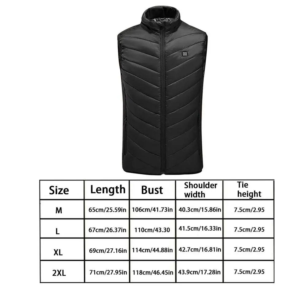USB Heated Vest Men Electric Warm Vest 3 Temperature Settings Jacket Men Winter Thermal Waistcoat For Sports Hiking Camping