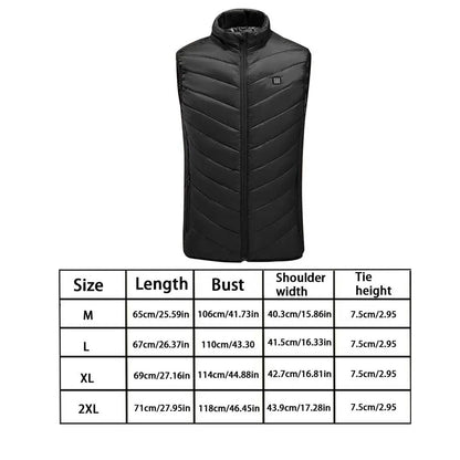 USB Heated Vest Men Electric Warm Vest 3 Temperature Settings Jacket Men Winter Thermal Waistcoat For Sports Hiking Camping