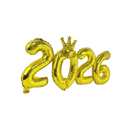 Crown 2026 Number Foil Balloons Happy New Year Eve Party Decoration Photo Booth Props Supplies Christmas Home Decor Navidad 2026