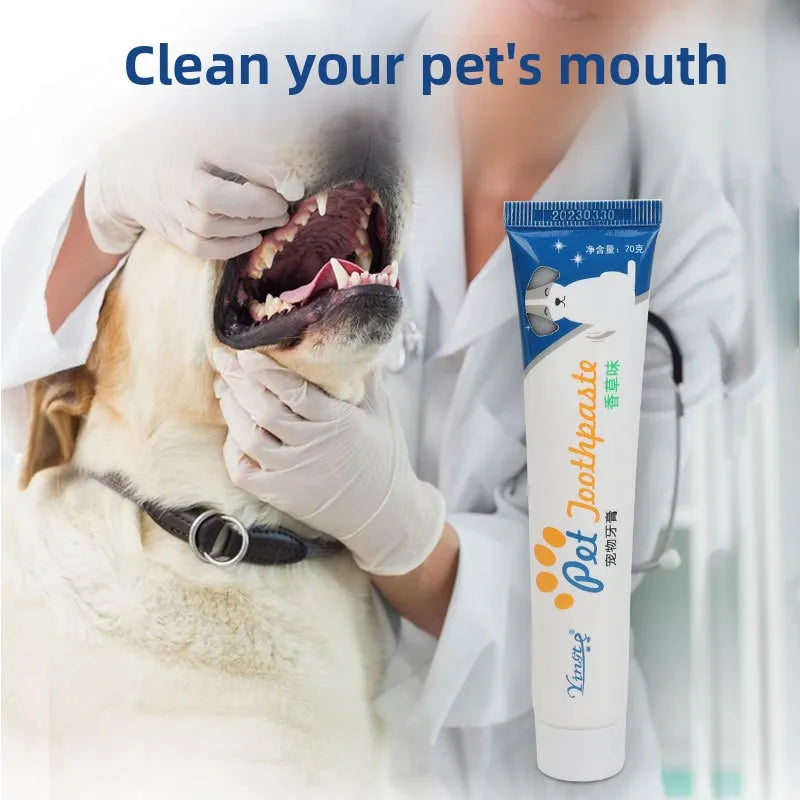 Edible Pet Toothpaste Enzymatic Dental Care Teeth Cleaning Gel Vanilla Beef Flavor Oral Hygiene Kit Puppy Kitten Care Supplies