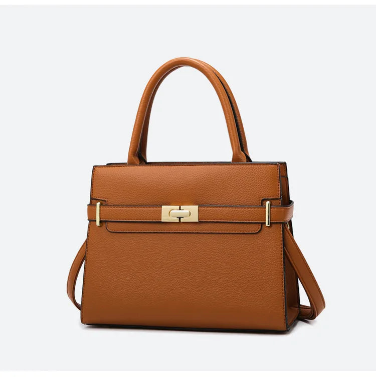 Women's soft leather handbag simple small square bag casual women's bucket bag fashionable single shoulder crossbody bag