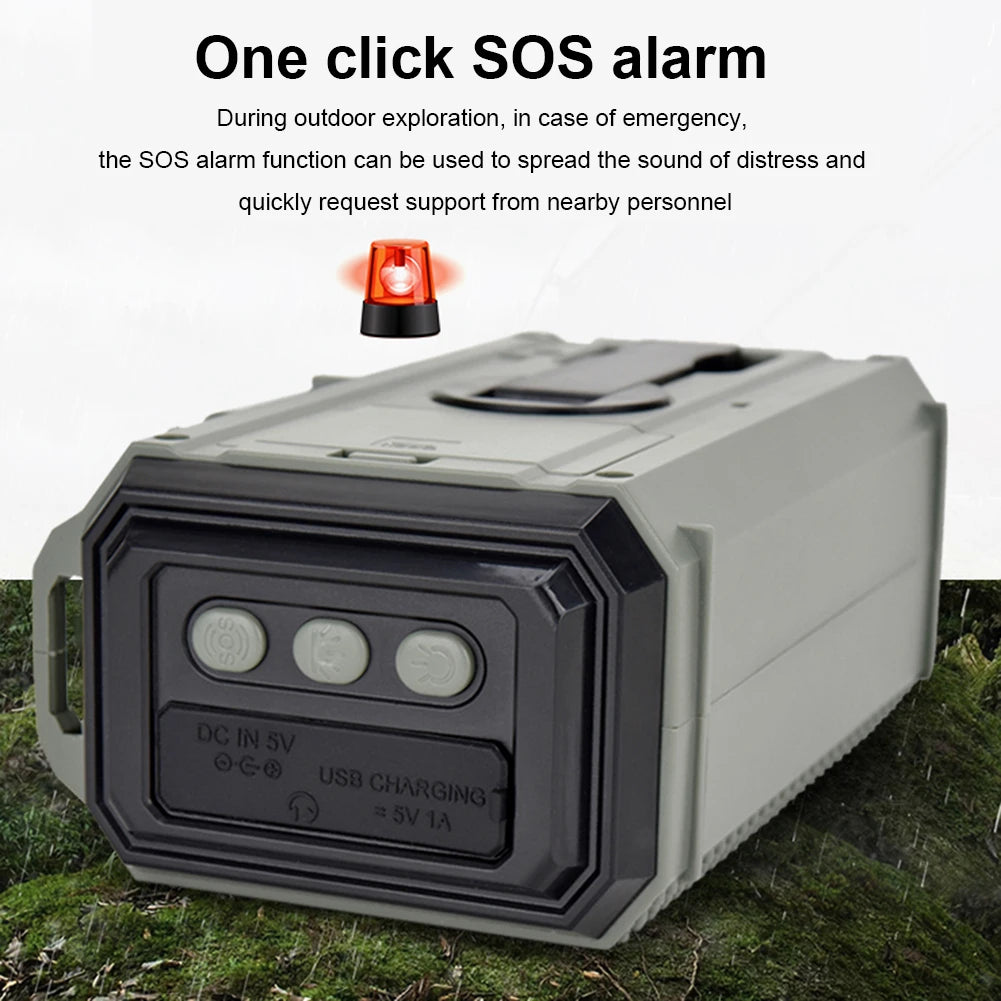 Small Rechargeable Portable Radio Solar Powered Emergency Power Bank survival with LED Flashlight USBC Charging Hand Crank Radio
