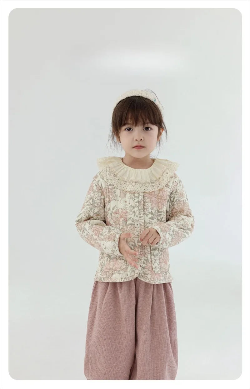 2-6Y Kids Velvet Jacket New Nordic Style Sweet Cotton Coat Babies Autumn Winter Boys Girls Comfortable and Warm Lined jacket