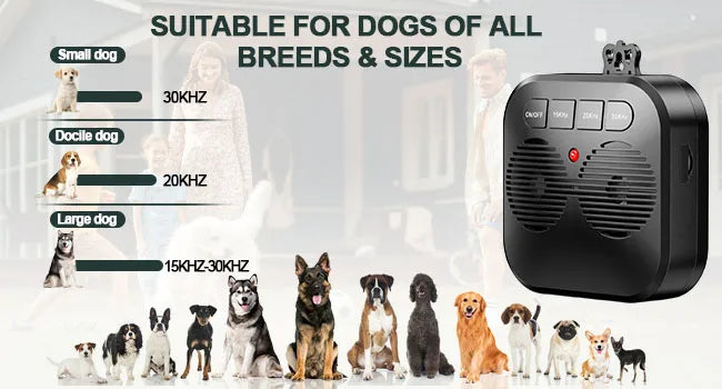 Anti Barking Device for Dogs, 3 Modes Ultrasonic Dog Bark Deterrent Devices Range 33 FT, Safe & Humane Bark Box Indoor Outdoor