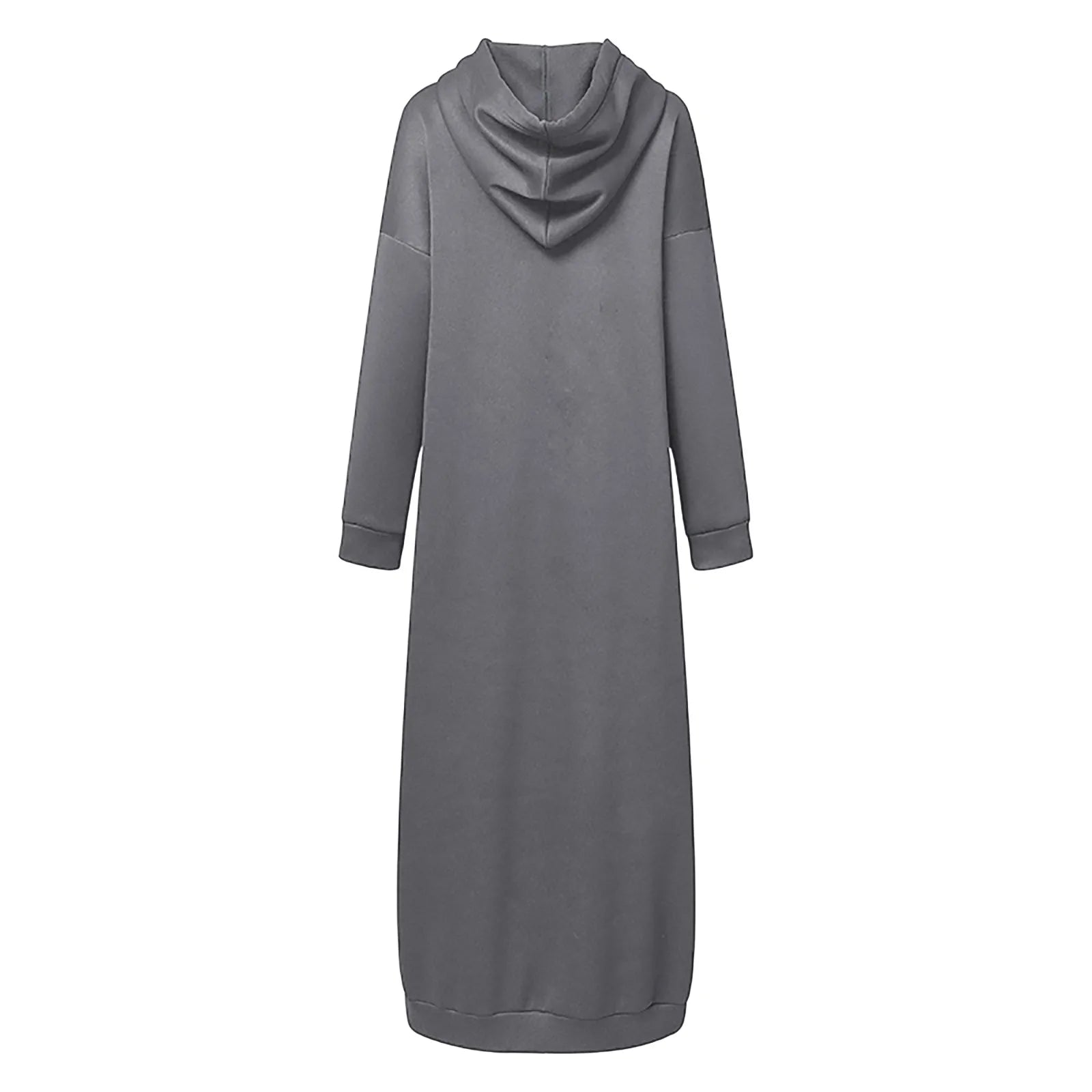 2024 Oversized Women Solid Color Maxi Dress For Women 2023 Long Sleeve Muslim Solid Casual O Neck Oversize Long Sweatshirt