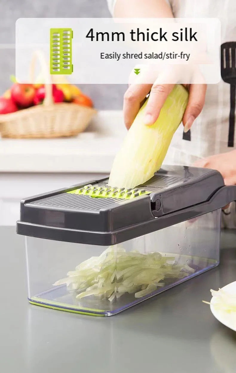 14/16 IN 1 Slicer Vegetable Food Chopper Vegetable Cutter Tomato Carrot Grater Cheese French Onion Shredders Kitchen Tool
