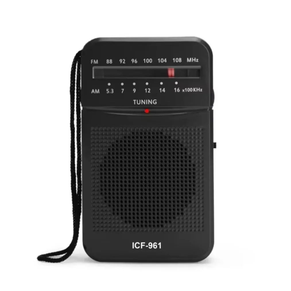 ICF-961 Portable Pocket  Radios AM FM 3.5mm AUX Mini Walkman 2 x AA Battery Outdoor Stereo Radio for Walking Hiking Camping