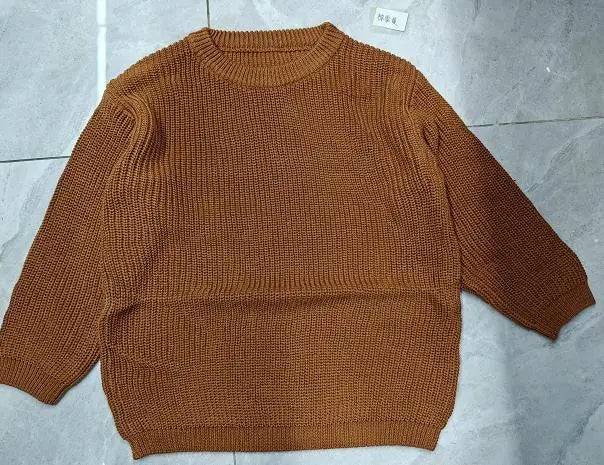 Suefunskry 1PC Mommy and Me Matching Sweaters Solid Color Knitted Long Sleeve Round Neck Warm Pullover Tops for Autumn Winter