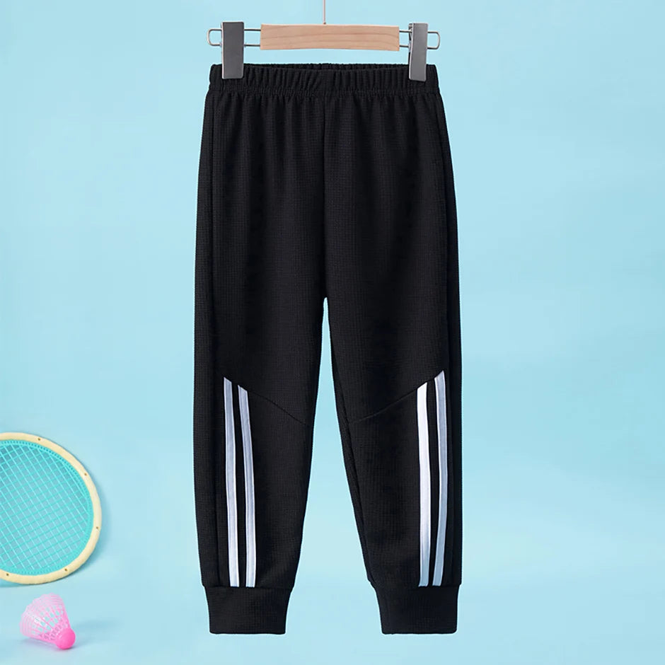 1/3 Pcs Children's Waffle Solid Color Sports Pants Boys Casual Joker Harun Pants Elastic Waist Running Pants Girls Fashion Pants
