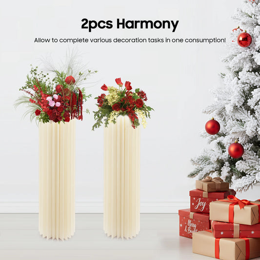 2PCS Cardboard Flower Stands Holder Cylinder Modern Wedding Decor 110lbs Load Bearing for Bouquet Cake Display Party Anniversary