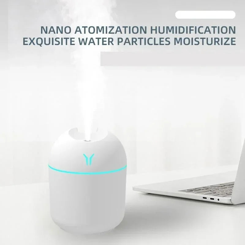 USB Mini Air Humidifier Baby Room 250ML  Aroma Essential Oil Diffuser Car Ultrasonic Mute Mist Maker Diffuser LED Color Lamp