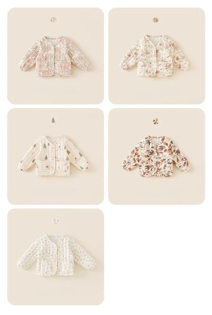 2-6Y Kids Velvet Jacket New Nordic Style Sweet Cotton Coat Babies Autumn Winter Boys Girls Comfortable and Warm Lined jacket