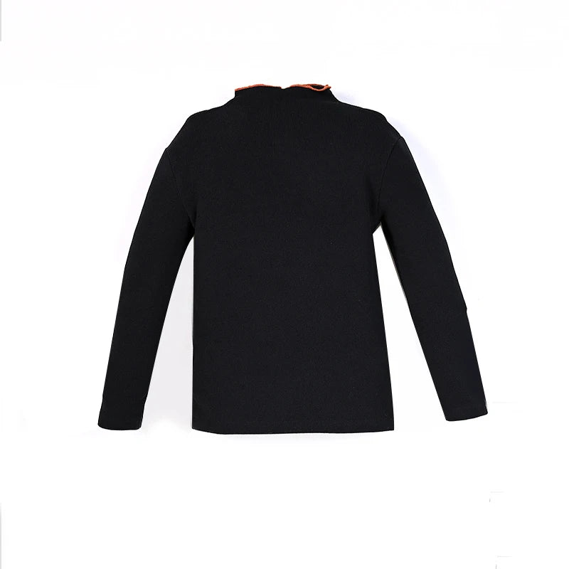 Ali-Plus family clothes set black cotton Mousse cashme plaid girl dress vest shirt black mock neck top plaid for autumn children