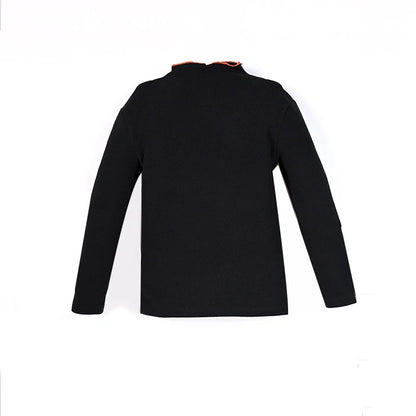 Ali-Plus family clothes set black cotton Mousse cashme plaid girl dress vest shirt black mock neck top plaid for autumn children