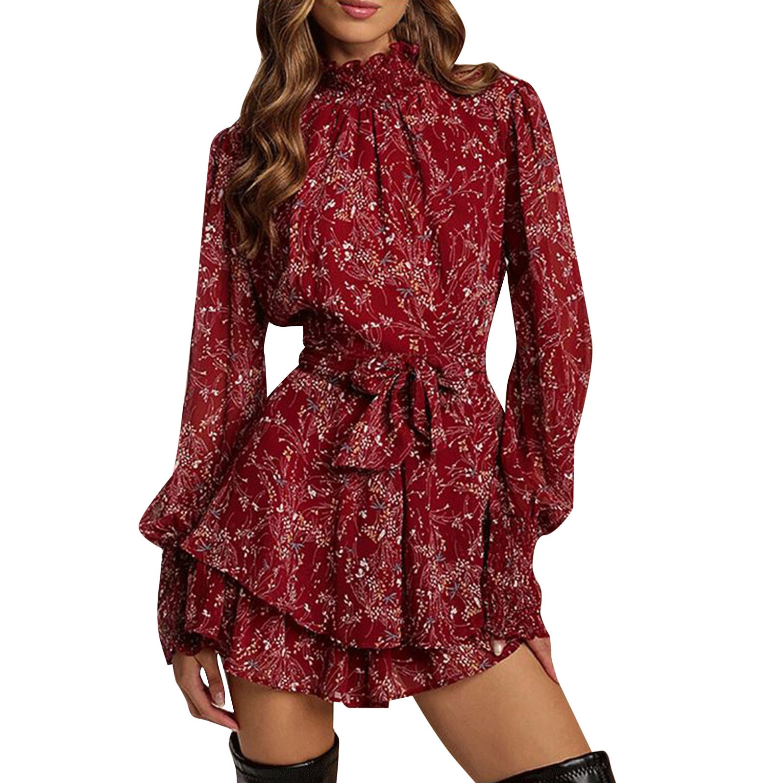 Dresses For Women Plus Size Casual Sexy Temperament Slim Floral Leaf Dress Spring Dresses For Women Vestidos De Mujer Robe Femme