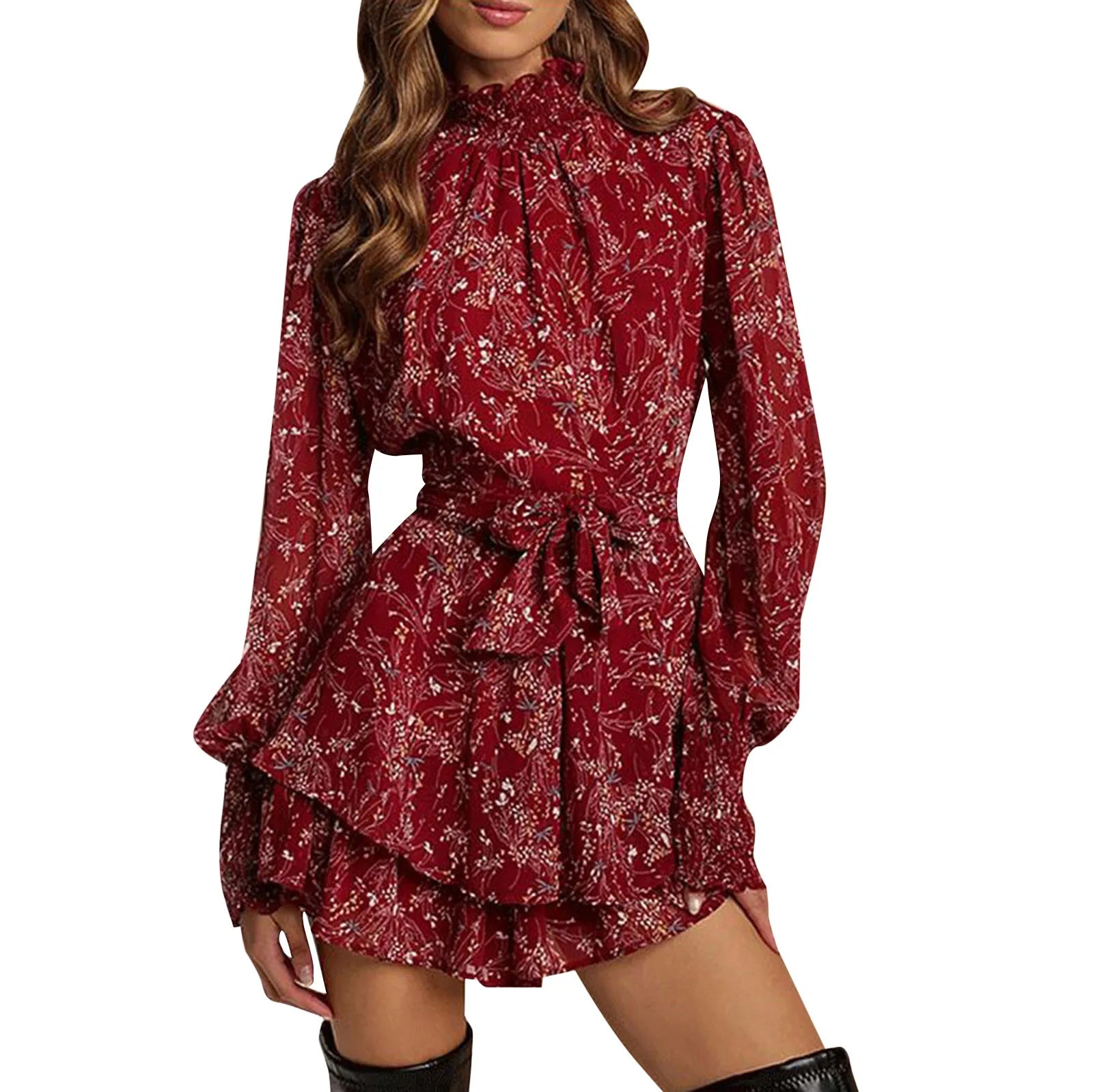 Dresses For Women Plus Size Casual Sexy Temperament Slim Floral Leaf Dress Spring Dresses For Women Vestidos De Mujer Robe Femme