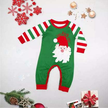 Europe and the United States 2024 new Santa Claus stripes Christmas family home clothing pajamas new set