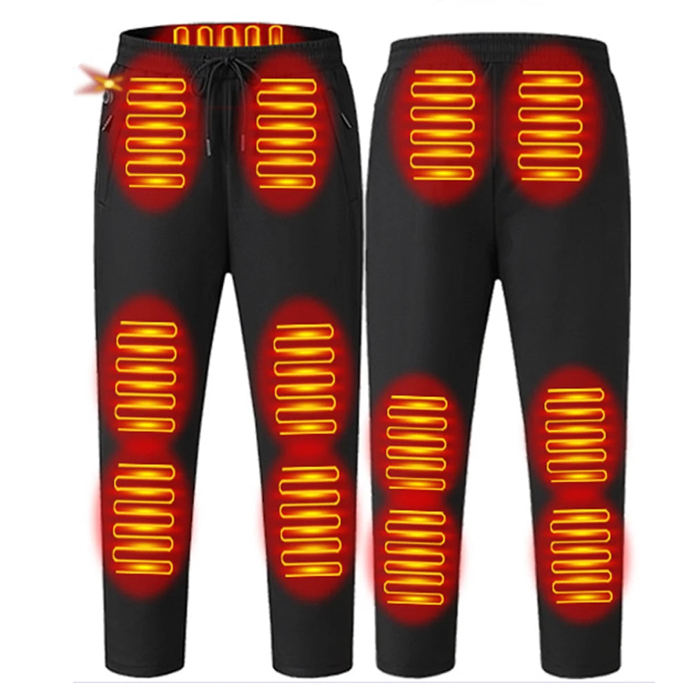 12 Heated Pants Zones Winter Thermal Pants Women Men 5V 3-Temperature Settings for Skiing Fishing Motorcycle USB Heating Pants