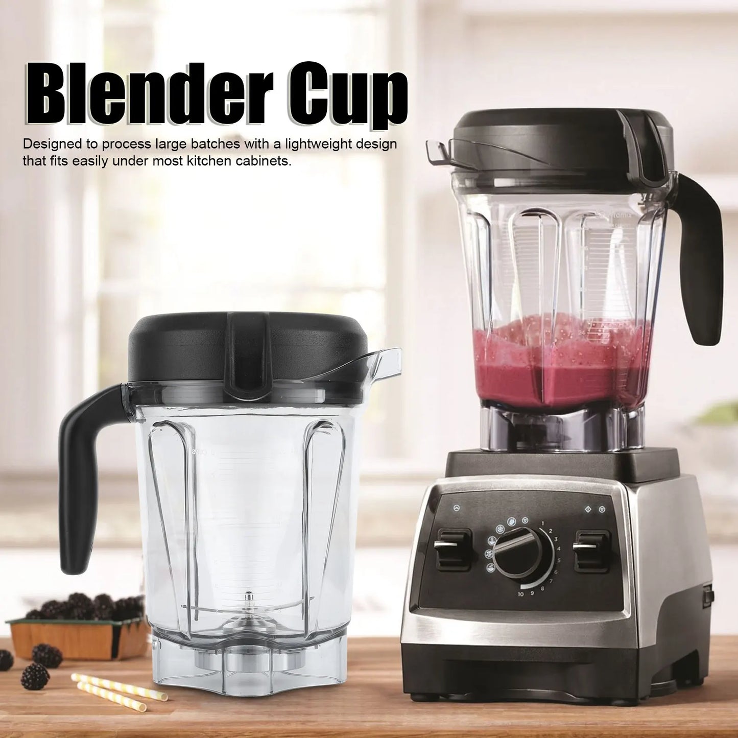 Blender Accessories Transparent Food Blender Container with Blade Lid Replacement Accessories Fit for Container 64oz Blender Cup