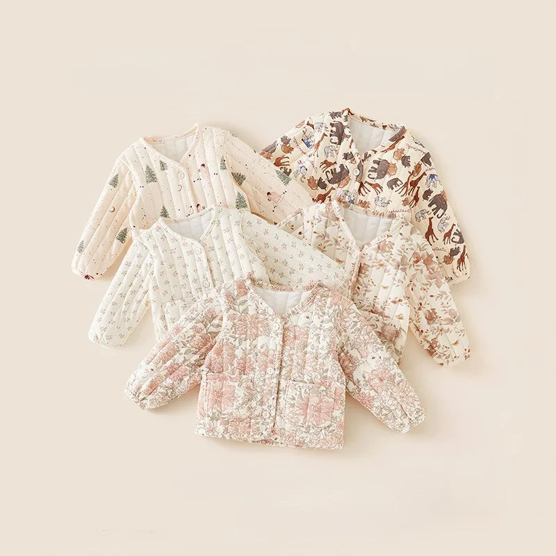 2-6Y Kids Velvet Jacket New Nordic Style Sweet Cotton Coat Babies Autumn Winter Boys Girls Comfortable and Warm Lined jacket