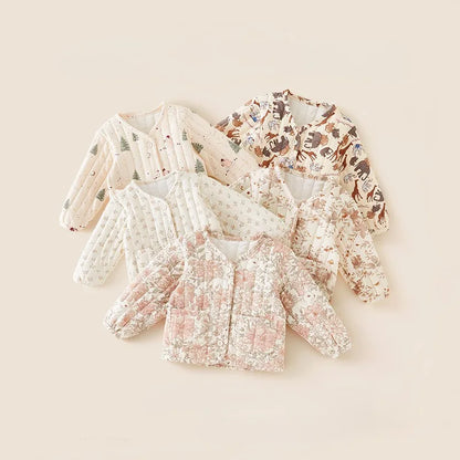 2-6Y Kids Velvet Jacket New Nordic Style Sweet Cotton Coat Babies Autumn Winter Boys Girls Comfortable and Warm Lined jacket