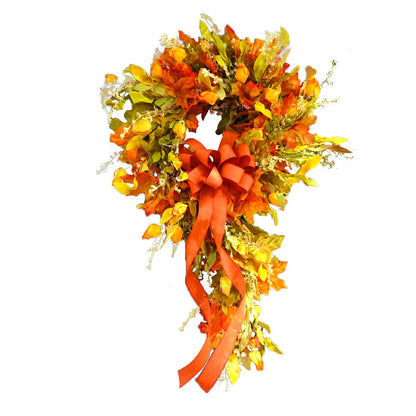 Thanksgiving Farmhouse Wreath Festival Celebration Maple Leaf Autumn Wreath Party Supplies Scene Layout for Home Restaurant Shop