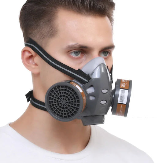 Full/Half Face Gas Mask Safety Fog proof Glasses Set Spray Paint Chemical Pesticide Decoration Formaldehyde Anti-Dust Respirator