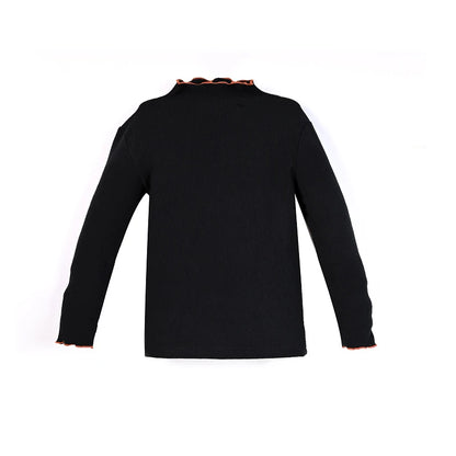 Ali-Plus family clothes set black cotton Mousse cashme plaid girl dress vest shirt black mock neck top plaid for autumn children