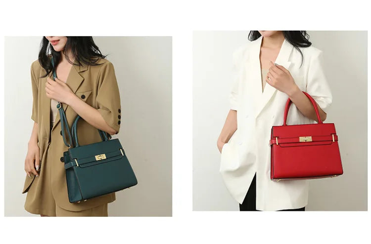 Women's soft leather handbag simple small square bag casual women's bucket bag fashionable single shoulder crossbody bag