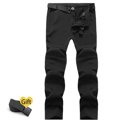 Winter Men Camping Hiking Pants Travel Soft Shell Warm Waterproof Fleece Windproof Outdoor Skiing Trekking Trousers