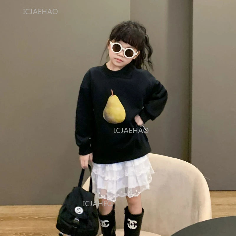 Black Family Matching Outfit New Mom and Daughter Dad and Son Casual Wear Boys Girls Kids Clothing Set Spring Autumn Clothes