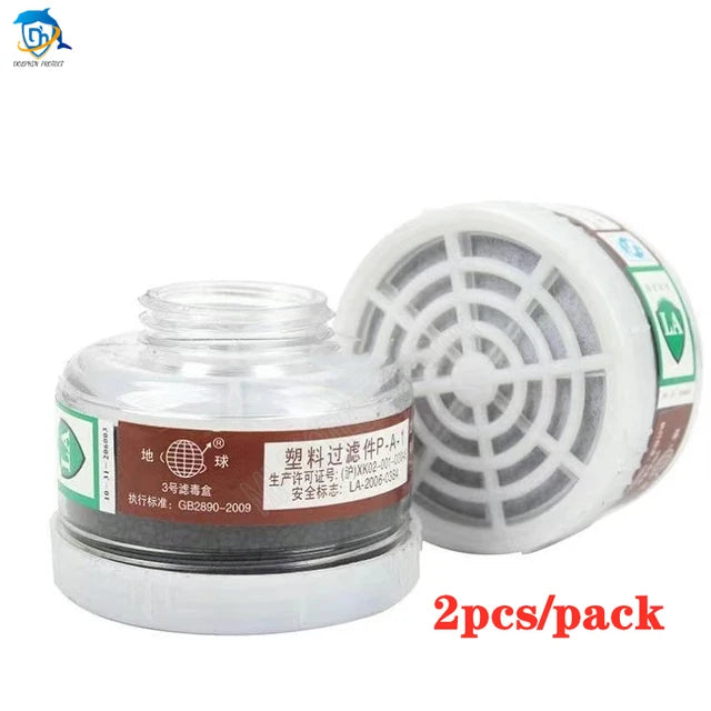 2 in 1 chemical gas mask respirator classic style rubber material full face protection industrial spray paint respirator