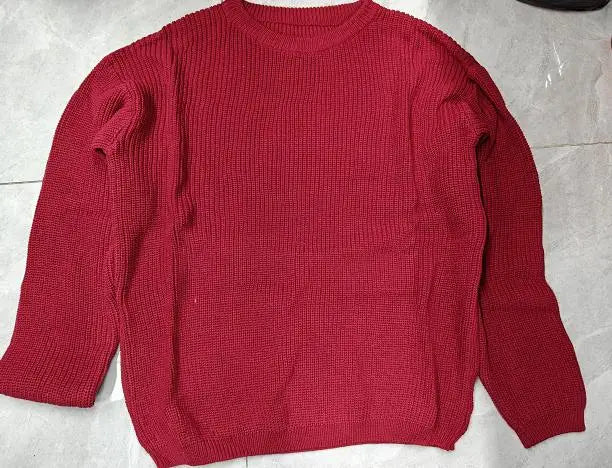 Suefunskry 1PC Mommy and Me Matching Sweaters Solid Color Knitted Long Sleeve Round Neck Warm Pullover Tops for Autumn Winter